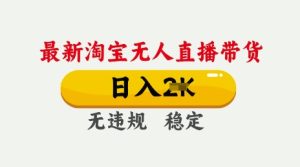 25年3月淘宝无人直播带货，日入多张，不违规不封号，独家技术，操作简单【揭秘】-升阶有道