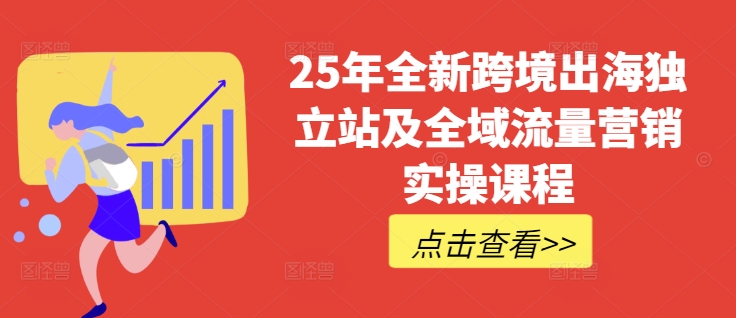 25年全新跨境出海独立站及全域流量营销实操课程，跨境电商独立站TIKTOK全域营销普货特货玩法大全-升阶有道