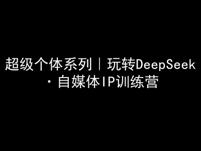 超级个体系列，玩转DeepSeek·自媒体IP训练营，deepseek教程-升阶有道