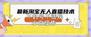 2025年淘宝无人直播带货10.0.全新技术，不违规，不封号，纯小白操作，日入数张【揭秘】-升阶有道