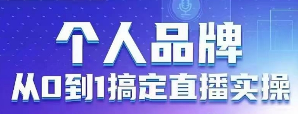 个人品牌：从0到1搞定直播实操，用直播为你的个人品牌赋能，六大实操板块，放大个人影响力-升阶有道