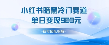 小红书冷门”暗黑”赛道，单日收益多张-升阶有道