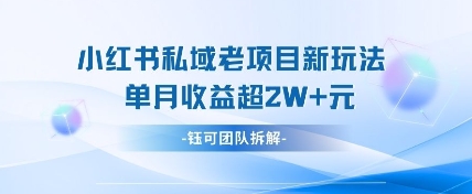 小红书私域项目新玩法，单月变现过W+-升阶有道