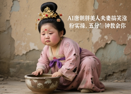 AI唐朝胖美人夫妻搞笑涨粉实操，五分钟教会你-升阶有道