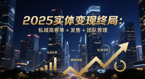 2025实体变现终局：私域高客单+发售+团队管理-升阶有道