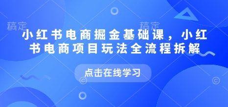 小红书电商掘金课，小红书电商项目玩法全流程拆解（更新5月）-升阶有道