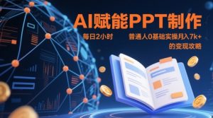 AI赋能PPT制作,每日2小时,普通人0基础实操月入7k+ 的变现攻略-升阶有道