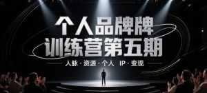 个人品牌训练营第五期,人脉·资源·个人IP·变现-升阶有道
