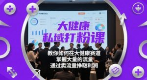 大健康私域打粉课,教你如何在大健康赛道,掌握大量的流量,通过卖流量挣取利润-升阶有道