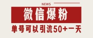 微信爆粉,私域暴力引流打法日引千粉 单号日进50+【揭秘】-升阶有道