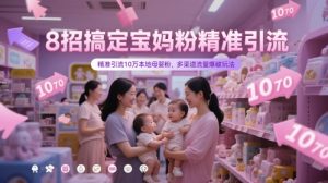 8招搞定宝妈粉精准引流,精准引流10万本地母婴粉,多渠道流量爆破玩法-升阶有道