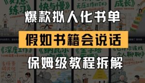 最新爆款拟人化书单玩法,假如书籍会说话,保姆级教程-升阶有道