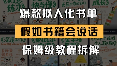 最新爆款拟人化书单玩法，假如书籍会说话，保姆级教程-升阶有道