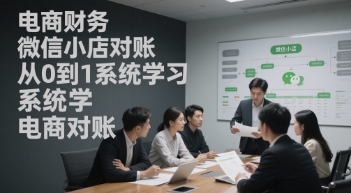 电商财务微信小店对账，从0到1系统学习电商对账-升阶有道