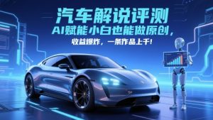 抖音汽车解说评测赛道，AI赋能小白也能做原创，收益爆炸，一条作品上千-升阶有道