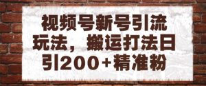 视频号新号引流玩法,搬运打法日引200+精准粉,可矩阵放大【揭秘】-升阶有道