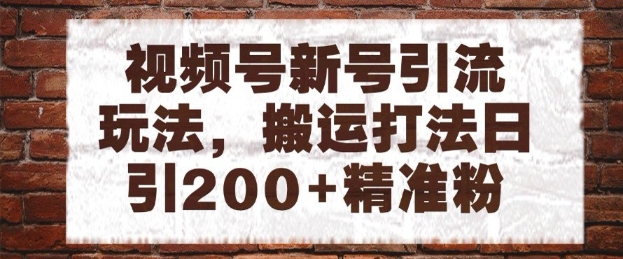 视频号新号引流玩法，搬运打法日引200+精准粉，可矩阵放大【揭秘】-升阶有道