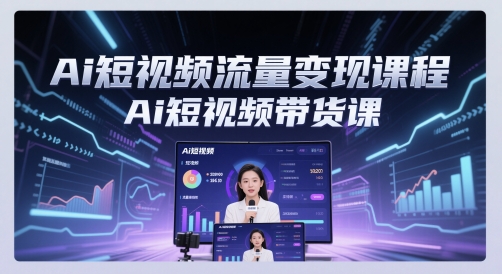 Ai短视频流量变现课程，Ai短视频带货课-升阶有道
