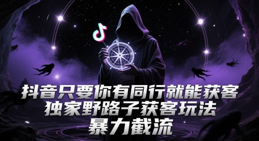 抖音只要你有同行就能获客，独家野路子获客玩法，暴力截流【揭秘】-升阶有道
