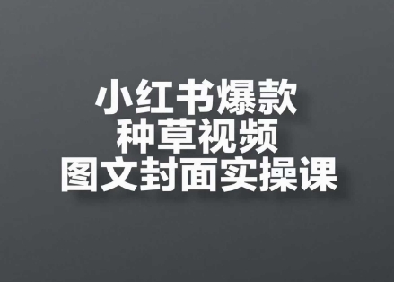 小红书爆款种草视频图文封面实操课，​开店、选品、引流、变现全流程-升阶有道
