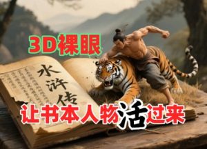 书本人物裸眼3D视频，新的玩法，流量超猛，保姆级教程-升阶有道