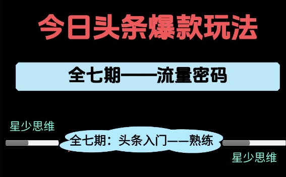 头条系列全七期项目拆解，全是干货，新手从0-1必经过程，99的人会踩的坑-升阶有道