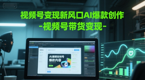 视频号变现新风口AI爆款创作-视频号带货变现-升阶有道