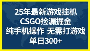 25年CSGO游戏搬砖，全自动挂G，不需要玩游戏，手机操作日入3张+【揭秘】-升阶有道
