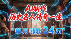 暴力起号!用AI制作历史名人传奇一生,单月涨粉24W,涨粉+变现赛道黑马来了-升阶有道
