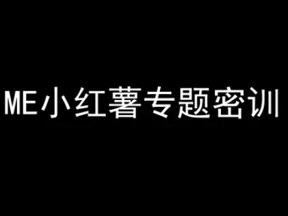 ME小红薯专题密训-小红书电商教程-升阶有道
