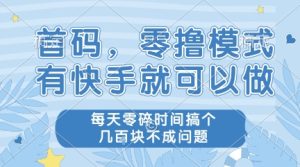 首码,零撸模式,有快手就可以做,每天零碎时间搞个几张不成问题【揭秘】-升阶有道
