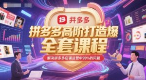 拼多多高阶打造爆款全套课程,解决拼多多店铺运营中99%的问题-升阶有道