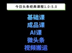 头条图文课1-5期教你头条图文写作、微头条、视频搬运变现，适合新手快速起号玩法-升阶有道