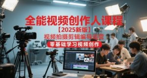 全能视频创作人课程【2025新版】视频拍摄剪辑编导运营，零基础学习视频创作-升阶有道