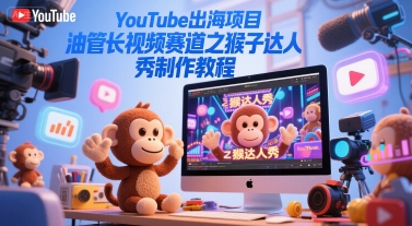 YouTube出海项目，油管长视频赛道之猴子达人秀制作教程-升阶有道