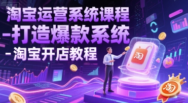 淘宝运营系统课程-打造爆款系统-淘宝开店教程-升阶有道