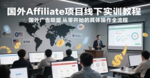 国外Affiliate项目线下实训教程,国外广告联盟从零开始的具体操作全流程-升阶有道