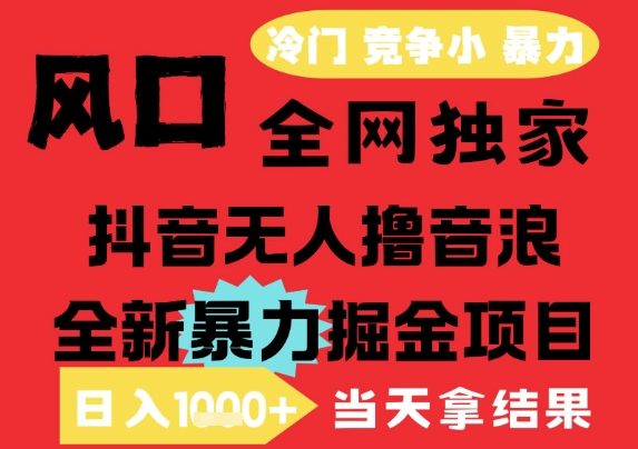 25年6月高爆抖音无人直播最新撸音浪掘金项目，解放双手小白可做，无脑日入1k+，门槛低【揭秘】-升阶有道