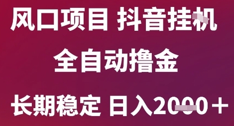 风口项目，六月最新玩法抖音无人挂G，全自动撸金，长期稳定 日入2k+【揭秘】-升阶有道
