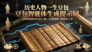 历史人物一生豆包智能体生成提示词，让你快速制作历史人物一生类视频，简单易上手-升阶有道