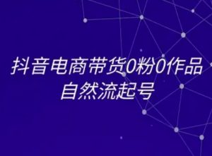 抖音电商带货0粉0作品自然流起号，抖音电商教程-升阶有道