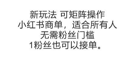 可矩阵操作，小红书商单新玩法，适合所有人，无需粉丝门槛，1粉丝也可以接单-升阶有道