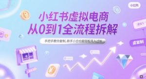 小红书虚拟电商从0到1全流程拆解，手把手教你复制，新手小白也能轻松月入过W-升阶有道