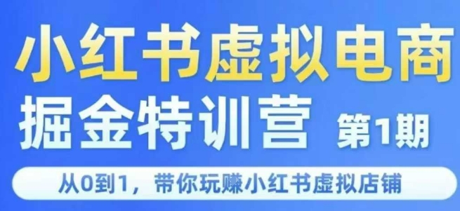 小红书虚拟电商掘金特训营第1期，从0到1，带你玩转小红书虚拟店铺-升阶有道