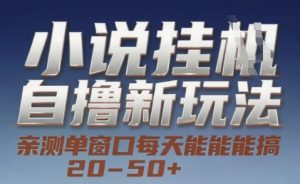 小说自撸新玩法 — 亲测单窗口每天能搞 20-50+,支持矩阵化批量操作【揭秘】-升阶有道