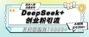 DeepSeek+创业粉精准引流,全新分享课4.0玩法,AI矩阵日引300+,多种变现方式,稳定月入1W-升阶有道