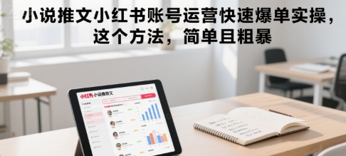 小说推文小红书账号运营快速爆单实操，这个方法，简单且粗暴-升阶有道