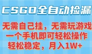 CSGO自动捡漏项目,最新独家玩法,一个手机可操作,新手小白轻松月入1W+,操作简单易上手【揭秘】-升阶有道