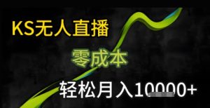 KS无人直播25年最新玩法，只需一部手机，轻松月入1W+【揭秘】-升阶有道