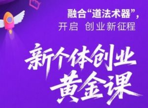 新个体创业黄金课：道法术器四维抢占2025红利-升阶有道
